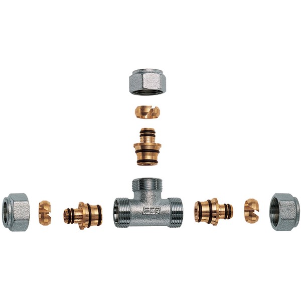 FAR Тройник FAR 1/2" с 3 концовками для м/п труб 16х2