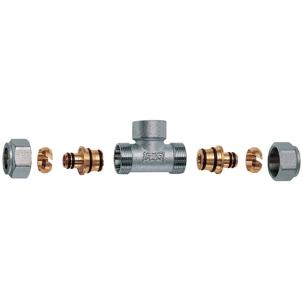 FAR Тройник FAR 1/2"(ВР) с 2 концовками для м/п труб 20х2