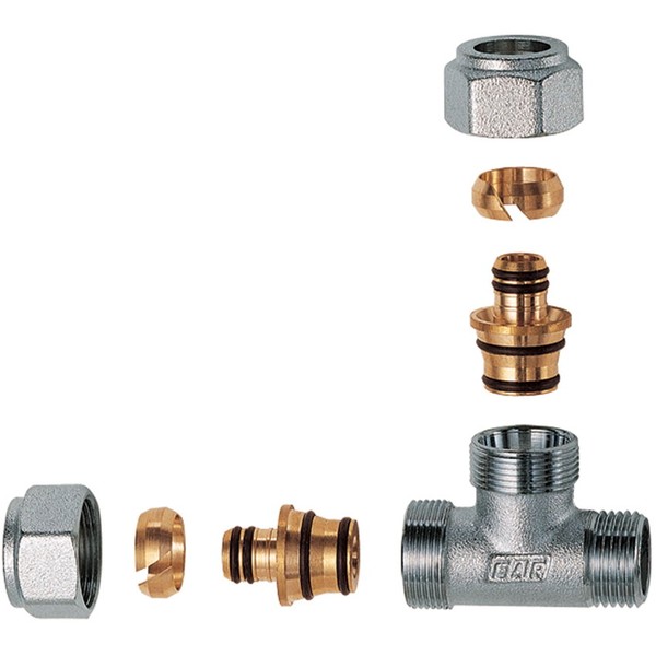 FAR Тройник FAR 1/2"(НР) с 2 концовками для м/п труб 16Х2
