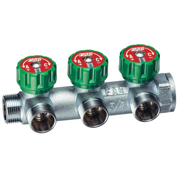 FAR Регулирующий коллектор Far FK 3850 3/4" с 3 отводами М24х19
