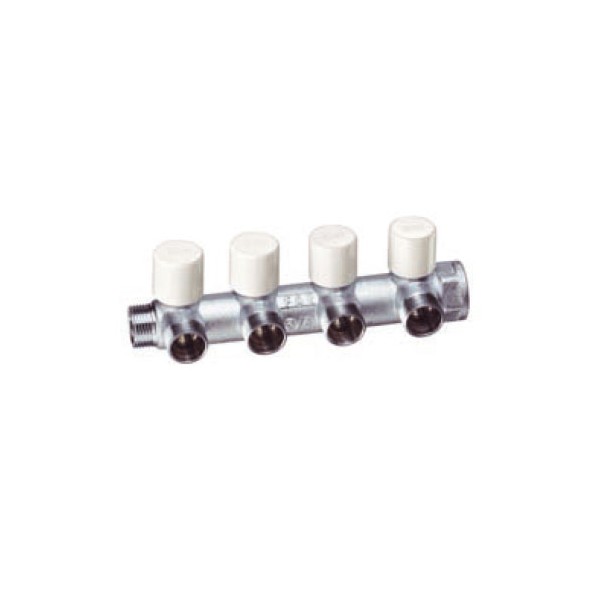 FAR Коллектор с балансировочными вентилями Far FK 3879 3/4" (НР-ВР) 3 отвода 1/2" Eurokonus