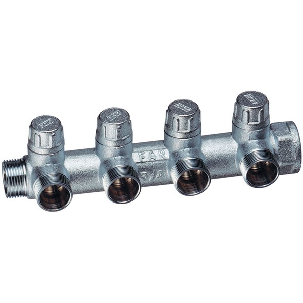 FAR Запорный коллектор FAR FK 3906 3/4"ВР-НР с 4 отводами М24х19