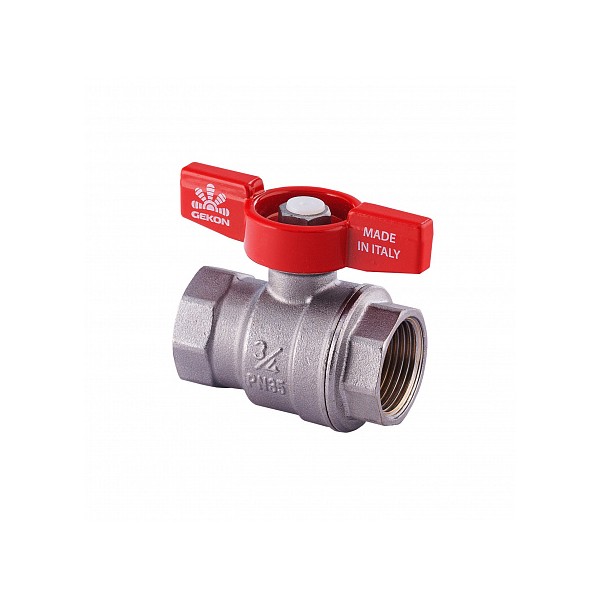 Gekon Кран шаровой хромированный Gekon ВВ 1/2", ручка-бабочка