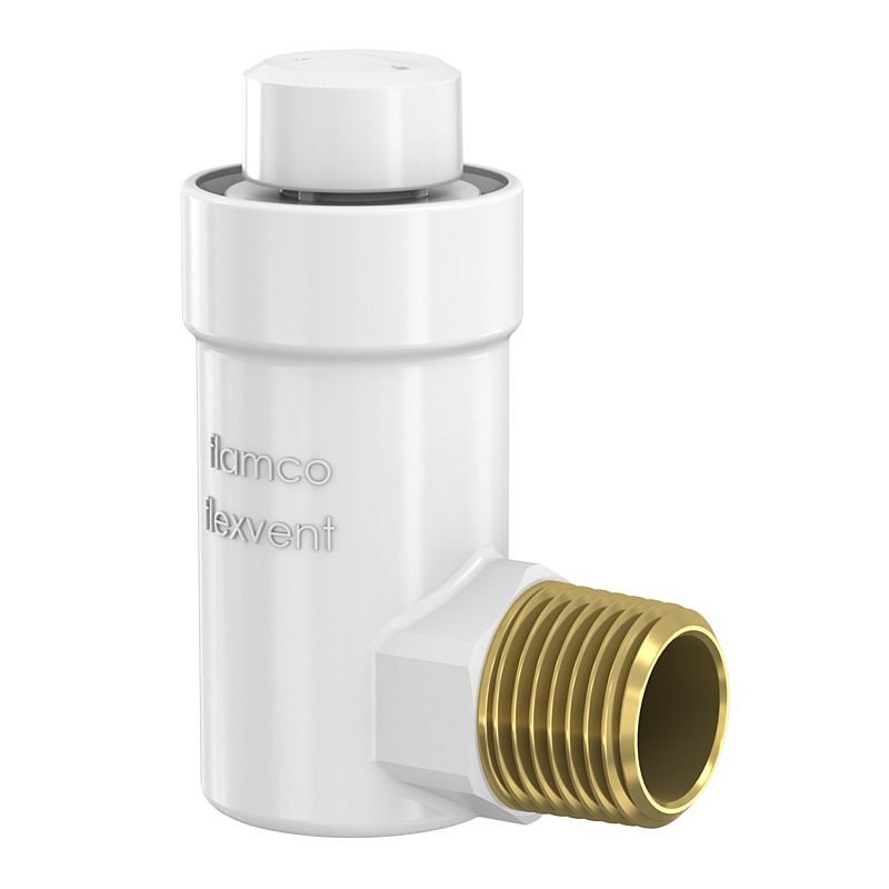 Flamco Воздухоотводчик автоматический Flamco Flexvent 1/2" белый, без клапана, угловой