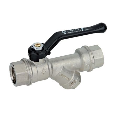 Bugatti Кран шаровой Bugatti Indiana 740 - 1/2" (ВР/ВР, PN20, с фильтром, ручка-рычаг)