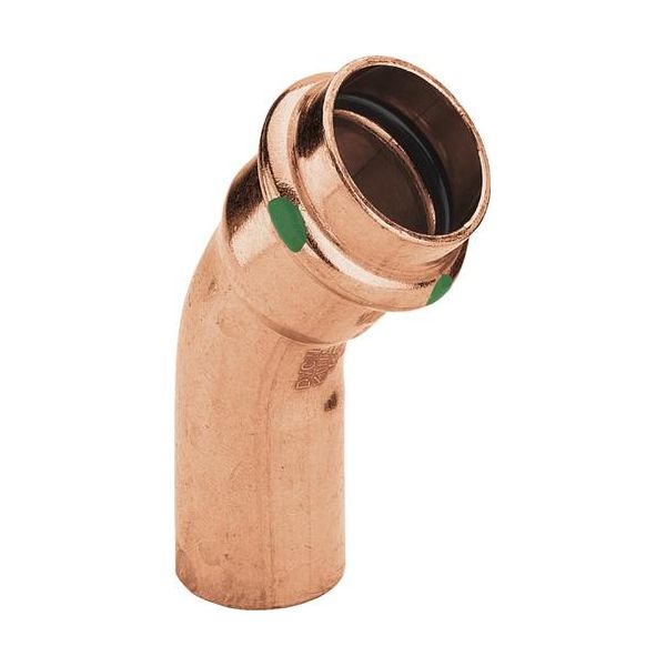 Viega Угол однораструбный пресс Viega Profipress 15 - 45° - медь, SC-Contur
