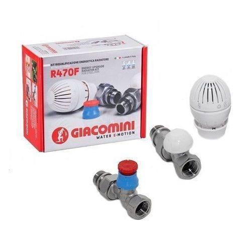 Giacomini Комплект для подключения радиаторов Giacomini R470F, прямой, DN-15, 1/2", 1/2", ВН